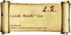 Loidl Rozália névjegykártya